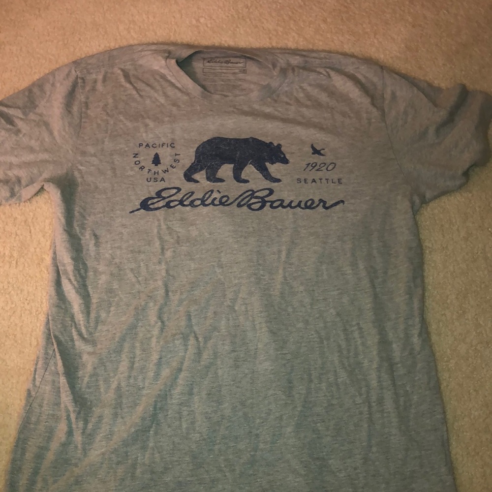 Eddie Bauer gray bear shirt